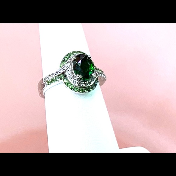 Rare Tsavorite Garnet, Chrome Diopside,Zircon Ring - Picture 5 of 7